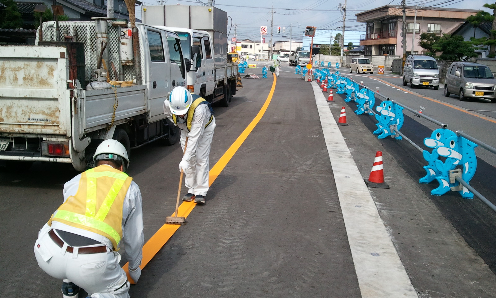 路面標示材（貼付けシート）施工事例６