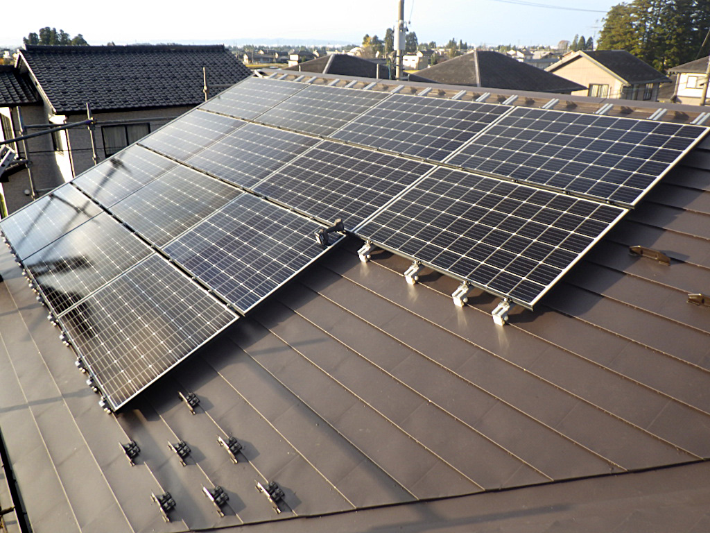 富山の太陽光発電。設置後